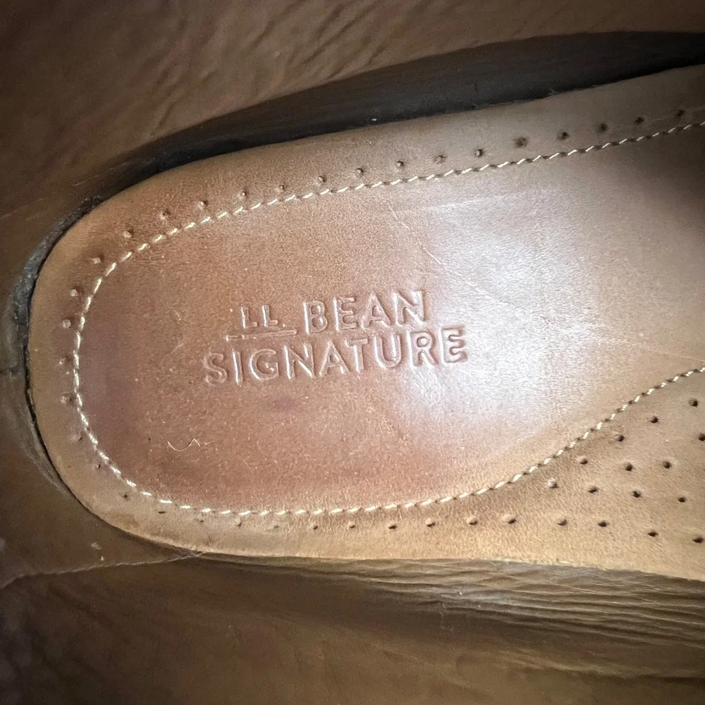 LL Bean Signature Mens Tan Leather Boots 281251 Size 10.5 D